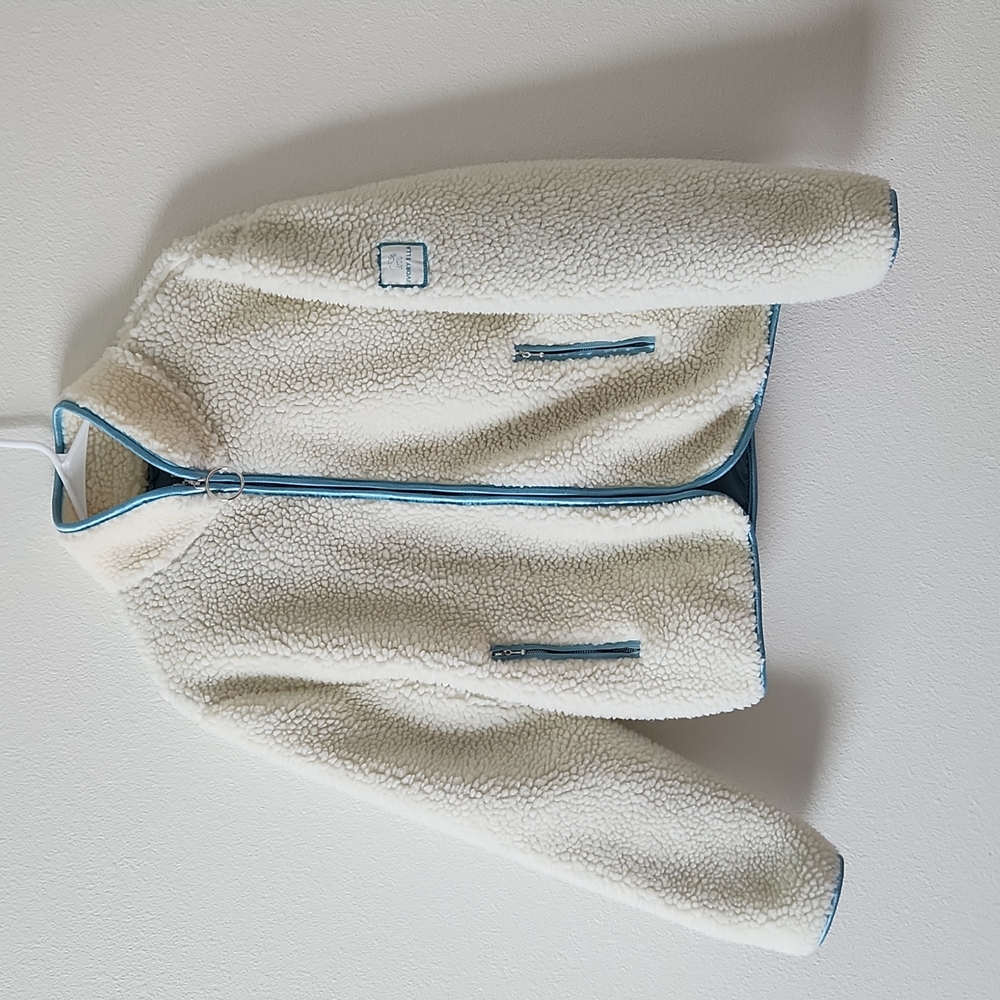 Ivory Ella Faux Sherpa Zip-Up Jacket